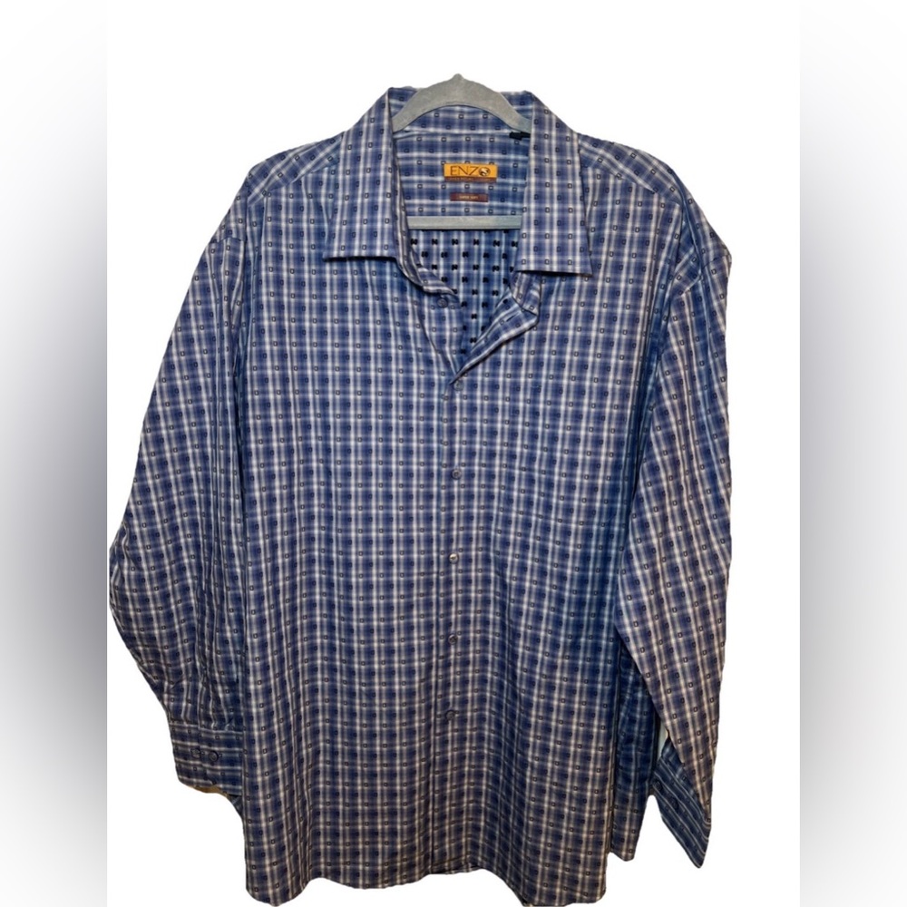 ENZO TOVARE Long Sleeve Dress Shirt Men's Button Up Size 3XL